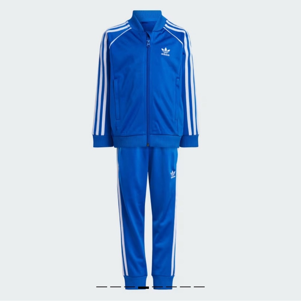 Adidas Blue Tracksuit with White Stripes kids